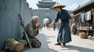 Poor boy gives 10 coins, gains invincible sword skill and rises!