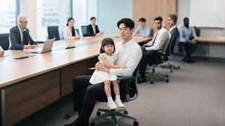 The cute kid broke into the office and called him dad,he gave a parent-child report,became a father