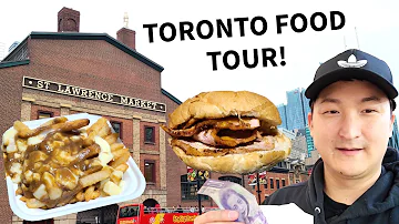 24 Hours Eating in TORONTO! St. Lawrence Market Tour, Peameal Bacon Sandwich, Poutine, Smoked Meat