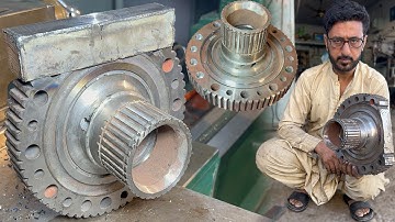 This Spline Gear’s Teeth Were Completely Destroyed — Machinist Rebuilt Them Using Solid Iron Block