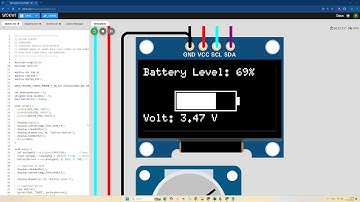 Tutorial Membuat Indikator Baterai Oled Display Arduino di Simulator WOKWI #arduino #wokwi #oled