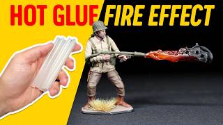 I made fire with hot glue for my army men