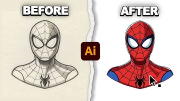 Turning Sketch to Vector in Adobe Illustrator "2 Hour Process in 2 Mins"