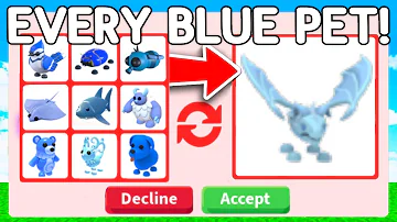 I Traded EVERY BLUE PET In Adopt Me