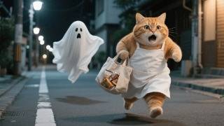 Mama Cat Saw a Ghost While Buying Snacks—Brave Ginger Kitten Chased It Away | Funny Cat Videos 🐱👻