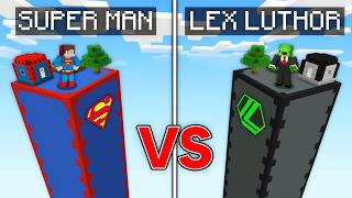 JJ SUPER MAN vs Mikey LEX LUTHOR SUPERHERO CHUNK Survival Battle in Minecraft - Maizen