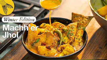 Bengali fish curry with winter vegetables | Bhetki machher jhol