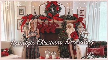 Cozy Christmas Living Room Decorating | Nostalgic 90s Christmas Home Decor | Mantel Garland Tutorial