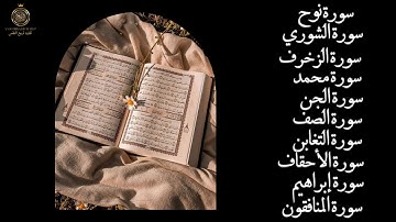تلاوة عظيمة تجمع من سور محمد–الشورى –الزخرف –الصف – المنافقون – التغابن –الجن –نوح –إبراهيم –الأحقاف