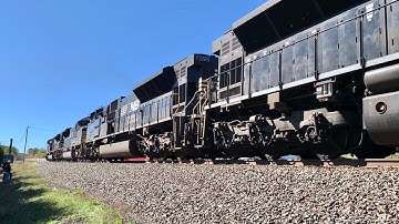 Slug & Mate op een trein met 6 locomotieven! CSX-trein passeert, maar plotseling passeert een NS-...