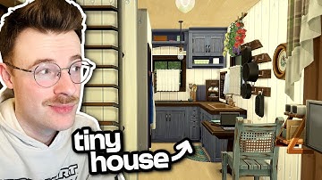 building a cozy seaside tiny home in the Sims 4
