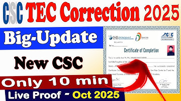 TEC cetificate name corrction online live CSC || Registration Aadhaar is not valid Problem || #2025