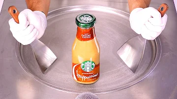 Crazy Starbucks Frappuccino Coffee Ice Cream Rolls! Satisfying Food Art ASMR