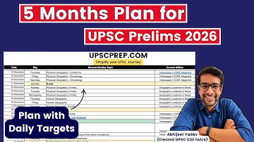 5 months plan for UPSC Prelims 2026 with Daily Targets