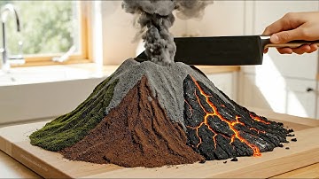 Sliced Nature Series: Wave & Volcano 🌊🌋 | Oddly Satisfying AI ASMR