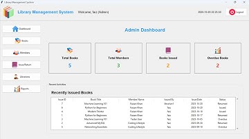Python GUI Project | Library Management System | Tkinter + MySQL