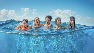 Five Girlfriends Stranded with Only One Life jacket in Middle of Ocean Fight Against the Sharks