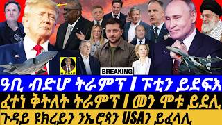 Nov10  ፈተነ ቅትለት ትራምፕ I መን ሞቱ ይደሊ I ኤሮጳን ትራምፕን I Trump & Elon in Danger? Pentagon Clashes, EU Reacts