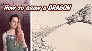 How to draw a Fire Breathing Dragon - Drawing the head