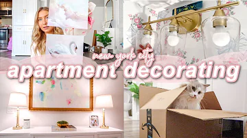 Organizing & Decorating our NYC Apartment!💖 | Wallpaper, Closet, Entryway, Hauls | Lauren Norris