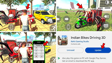 Indian Bikes Driving 3d New Update 🔥Hidden Car Coustom Feature Cheat Codes|New Cars Update|igs gamer