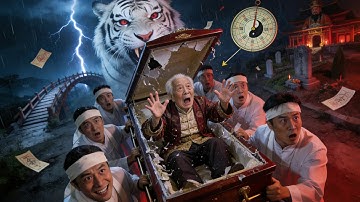 給爺爺送葬路上聽見女鬼笑聲？原是貪財親戚暗中搗鬼，不知不覺走進鬼門關，抬棺隊進入送命死局！#drama #短劇