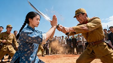 抗日電影！日軍武士嘲笑中國功夫，怎料村姑一招空手接白刃，直接把他嚇懵！ ⚔️ 抗日 MMA | Kung Fu