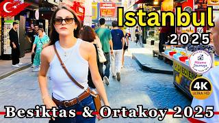 Istanbul 2025 Walking Tour | Besiktas & Ortakoy | Cozy Streets, Cafes, Foods, Bosphorus Bridge