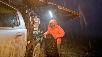 NO TENT TRUCK CAMPING On A Mountain In FREEZING Weather