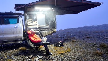 NO TENT TRUCK CAMPING On A Mountain In FREEZING Weather