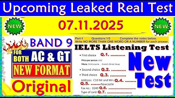 IELTS LISTENING PRACTICE TEST 2025 WITH ANSWERS | 07.11.2025