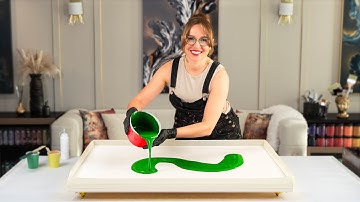 💚 Rich EMERALD + GOLDEN Glow ✨ Rich Minimalist Fluid Art ~ Dutch Pour Painting - Acrylic Fluid Art