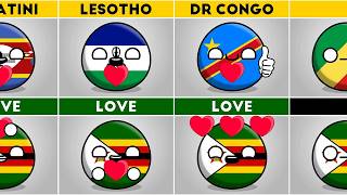 Countries That Love or Hate Zimbabwe! #countryballs