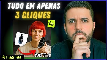 Testei a nova IA da Higgsfield que cria vídeos PRO em 3 passos simples! (Higgsfield Click-To-Ad)