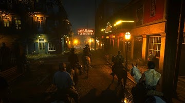 4K Relaxing Western Gang Horse Riding Sounds in RDR2
