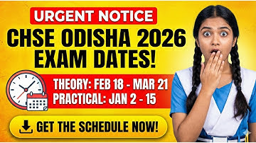 ODISHA BOARD CHSE 2026 DATE SHEET