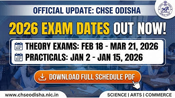 ODISHA BOARD CHSE EXAM DATE IS OUT