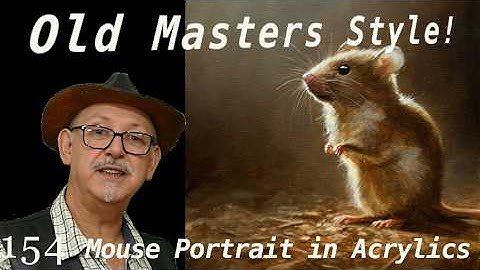 How to paint OLD MASTERS STYLE in ACRYLICS! Mouse Portrait. #acrylicpainting #oldmasters #mouseart
