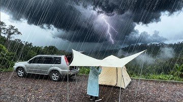 ‼️Testing a New TENT in HEAVY RAIN ⛈️ Camping Alone in the Forest During Heavy and Long Rain