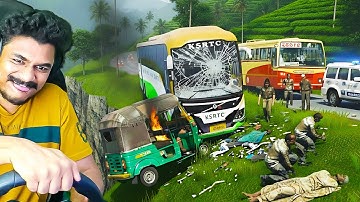 KSRTC’s New Volvo 9600 in a HIGH-SPEED Accident! 😱 Bus Race Gone Wrong!