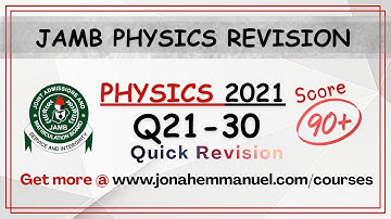 Physics JAMB 2021 Tutorial Past Questions and Answers | Physics JAMB Past Quesion #excellenceacademy