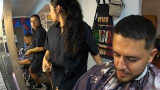 Mexican American Lady Barber Shows Me How It's Done 🇲🇽 🇺🇸