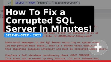 How I Fixed a Corrupted SQL Server in Minutes!