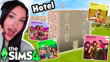 building a Hotel but every rooms a different GAME PACK in The Sims 4