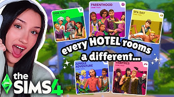 building a Hotel but every rooms a different GAME PACK in The Sims 4