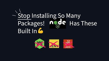 Stop met het installeren van zoveel pakketten! Node.js heeft deze ingebouwd 🔥