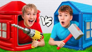 Whoever builds the most beautiful RED house wins!