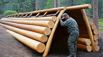 Man Builds UNDERGROUND Log DUGOUT in the Forest | Start to Finish by  @KopauKakXo4u