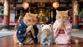 Ginger Kitten Travels Japan with Mama Cat ✈️, Prepare Goodbye Papa Cat 💼 | Funny Cat Videos