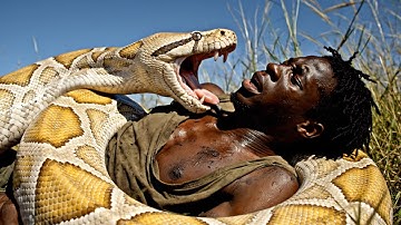 Village Elder and Warriors Save Hunter from Massive Albino Python